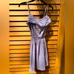 Velvet by Graham & Spencer dress purple periwinkle eyelet lace spaghetti straps